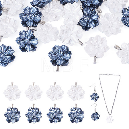 20Pcs 2 Colors Opaque Resin Pearlized Pendants PALLOY-TAC0313-1