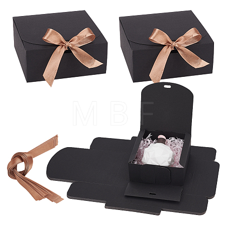 Square Cardboard Paper Jewelry Gift Boxes CBOX-WH0003-35B-1