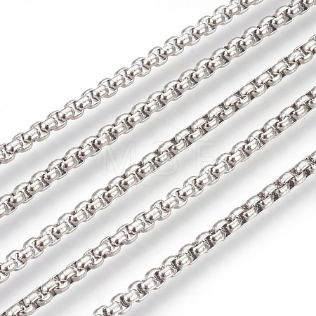 Non-Tarnish 3.28 Feet 304 Stainless Steel Box Chains X-CHS-L017-07B-1