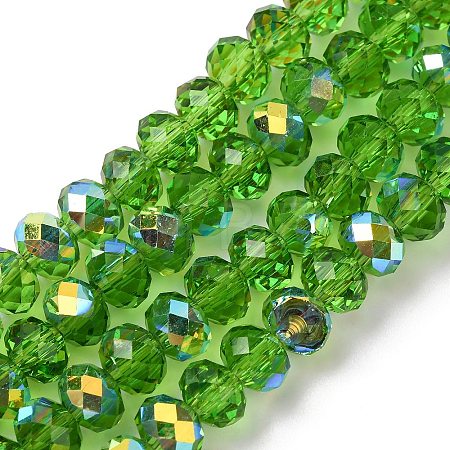 Electroplate Transparent Glass Beads Strands EGLA-A046-01B-03-1