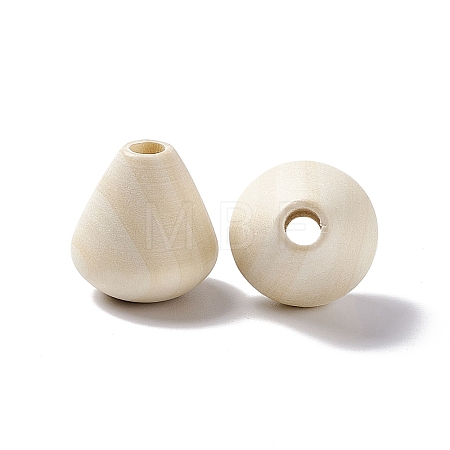 Teardrop Wood European Beads WOOD-I008-02-1