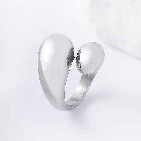304 Stainless Steel Cuff Open Rings for Women LS-AP0200-2-1