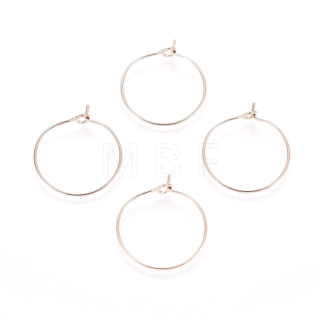 Ion Plating(IP) 316L Surgical Stainless Steel Hoop Earring Findings STAS-D164-03RG-1