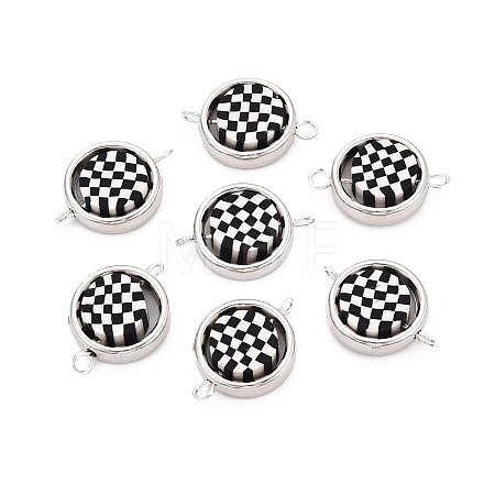 Polymer Clay Beads with CCB Plastic Frame Connector Charms CLAY-T022-35M-02-1