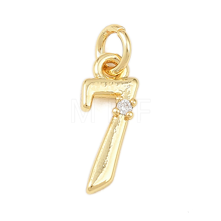 Brass Micro Pave Clear Cubic Zirconia Charms KK-P339-27G-07-1