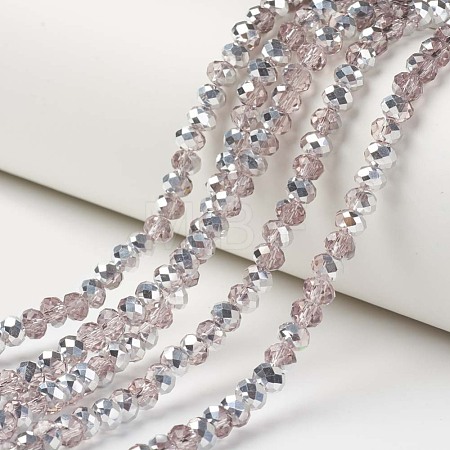 Electroplate Transparent Glass Beads Strands EGLA-A034-T4mm-M08-1