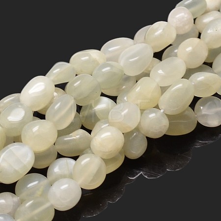 Nuggets Natural White Moonstone Beads Strands X-G-J336-11-1