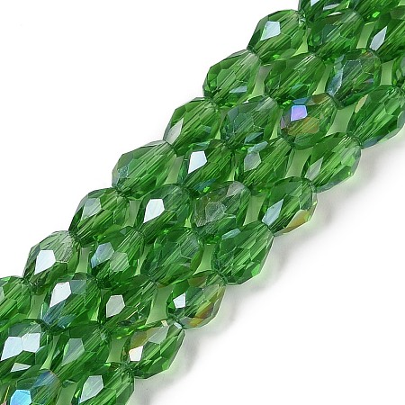 Transparent Electroplate Glass Beads Strands EGLA-N013-T4mm-B14-1