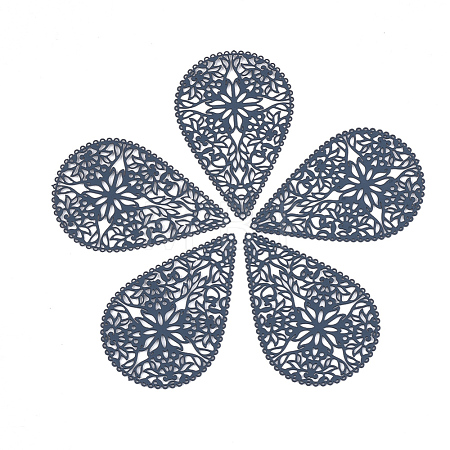 430 Stainless Steel Filigree Pendants X-STAS-S108-15B-1
