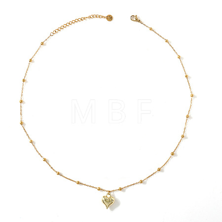 Valentine's Day 304 Stainless Steel Heart Pendant Satellite Chain Necklaces for Women JN5423-2-1