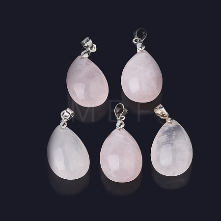 Natural Rose Quartz Pendants G-S299-37-1