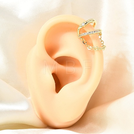 Brass Micro Pave Cubic Zirconia Cuff Earrings for Women CU-CBAE7DF-27G-1