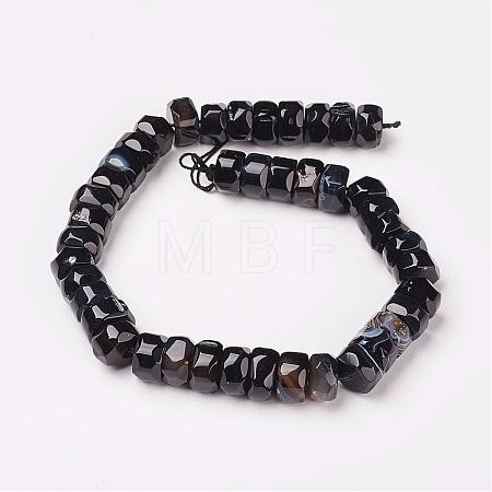 Natural Black Agate Beads Strands G-D169-03A-1