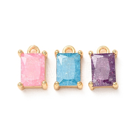 Brass Pave Cubic Zirconia Charms CU-K002-40G-M-1