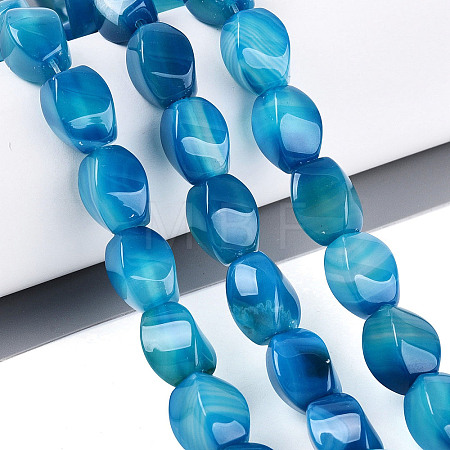Dyed & Heated Natural Agate Beads Strands G-N359-14A-03-1