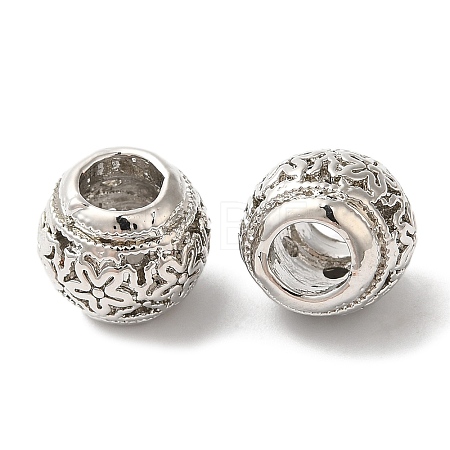 Rack Plating Alloy European Beads PALLOY-S189-07P-1