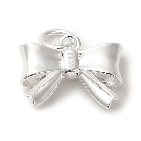 925 Sterling Silver Bowknot Charms STER-K180-01S-1