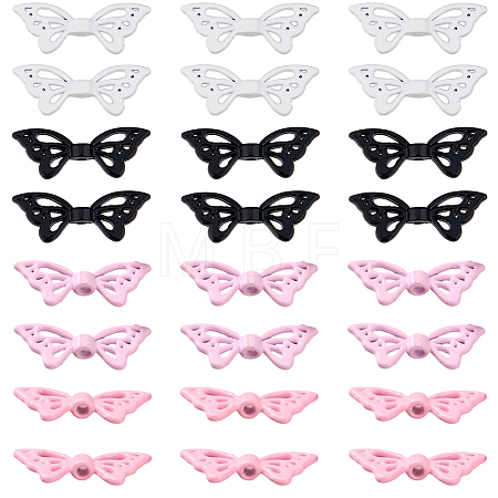 40Pcs 4 Colors Baking Paint Opaque Alloy Beads FIND-SC0011-78-1