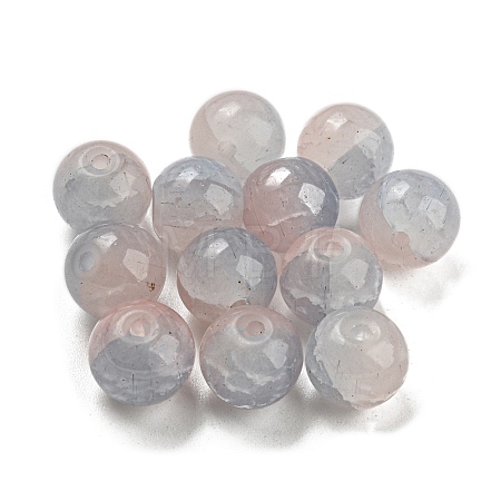 Transparent Spray Painting Crackle Glass Beads GLAA-L046-01A-21-1