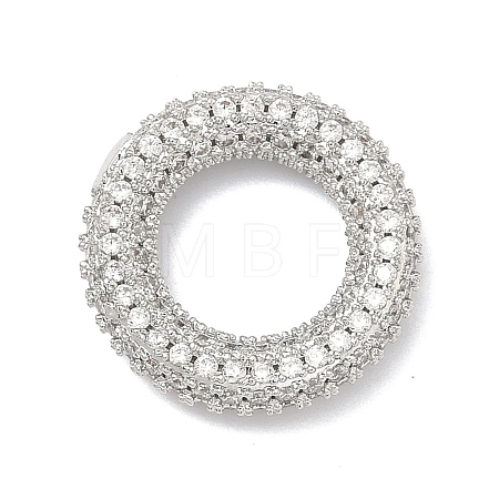 Brass Micro Pave Clear Cubic Zirconia Linking Rings KK-H539-11P-1