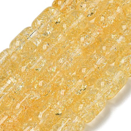 Transparent Crackle Glass Beads Strands GLAA-NH0001-04C-1