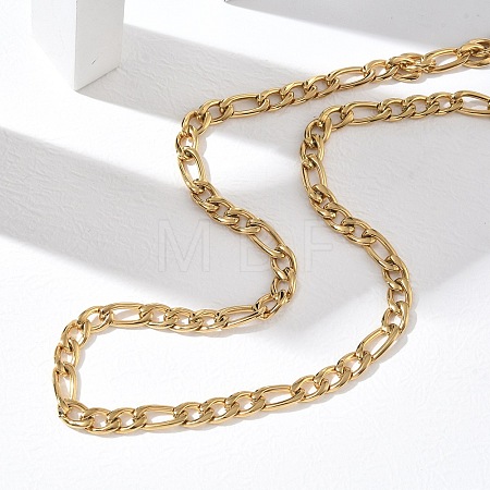 6MM 304 Stainless Steel Figaro Chain Necklaces NJEW-G203-02G-1