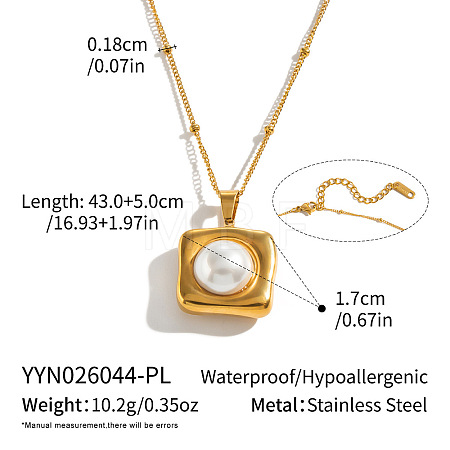 304 Stainless Steel Geometric Pendant Satellite Chain Necklaces for Women TW1524-4-1