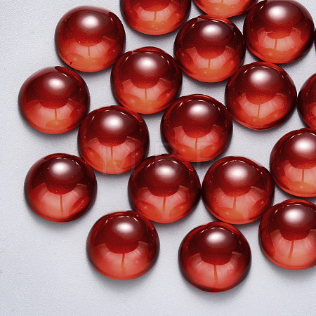 Transparent Spray Painted Glass Cabochons GLAA-S190-013B-C02-1
