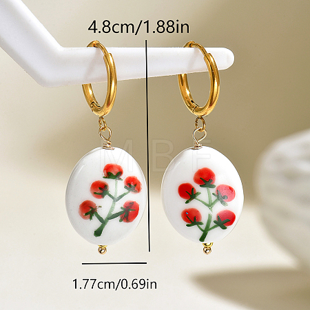 Hand Painted 201 Stainless Steel Hoop Earrings QR6468-1-1