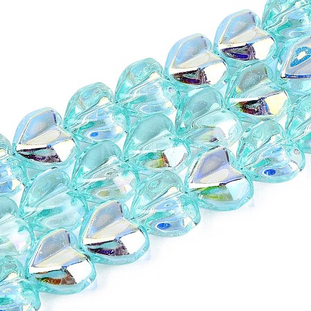Electroplate Transparent Glass Beads Strands X-EGLA-N056-01A-03-1