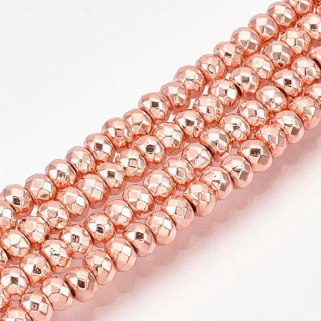 Electroplate Non-magnetic Synthetic Hematite Bead Strands G-Q465-21RG-1