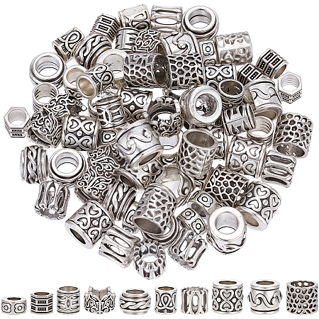 100Pcs 10 Styles Tibetan Style Zinc Alloy Beads FIND-SP0005-92-1