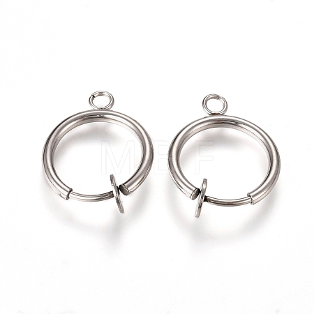 Tarnish Resistant 304 Stainless Steel Clip-on Earring Findings STAS-L238-025P-1