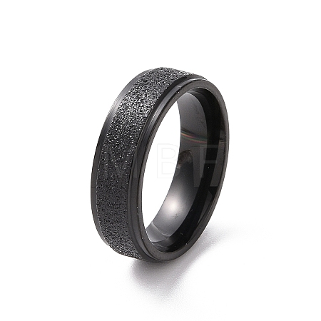 Textured 201 Stainless Steel Flat Finger Ring for Women RJEW-I089-36EB-1