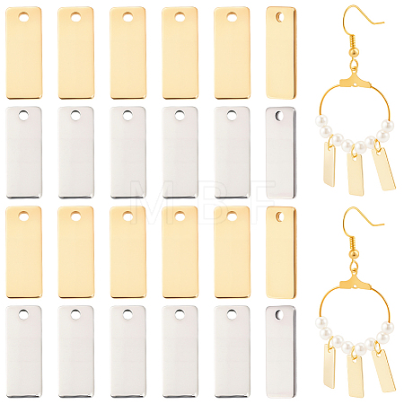 120Pcs 2 Colors 201 Stainless Steel Charms STAS-BBC0010-52-1