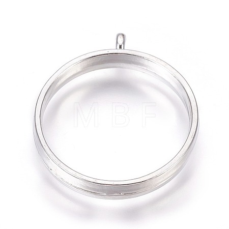 Alloy Open Back Bezel Pendants PALLOY-WH0030-01P-1