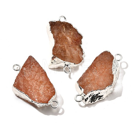 Raw Rough Natural Dyed Quartz Crystal Links Connector Charms G-K189-04S-08-1