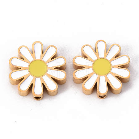 304 Stainless Steel Enamel Beads X-STAS-T052-15G-1