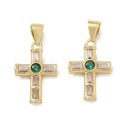 Brass Pave Cubic Zirconia Pendants CU-CBAD360-05G-02-1