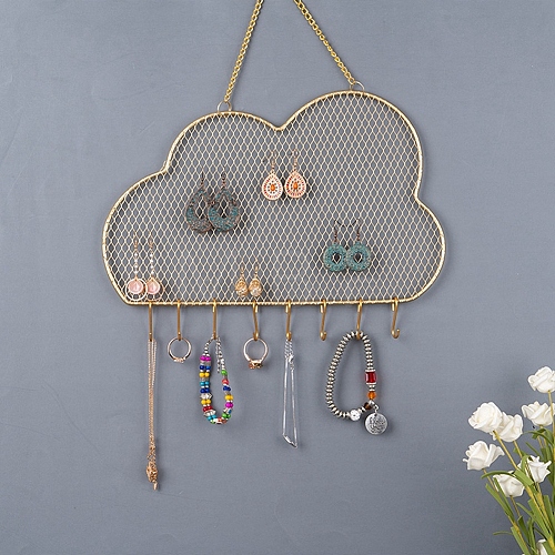 Iron Grid Shape Wall Mount Earring Display ODIS-P010-01G-1