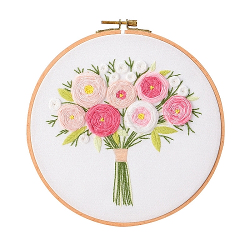 Flower Pattern DIY Embroidery Starter Kits PW-WG24509-10-1