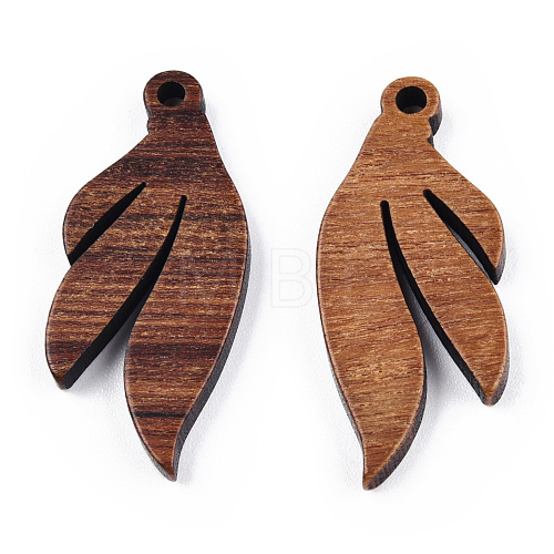 Natural Walnut Wood Pendants WOOD-T023-19-1