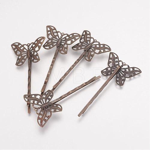 Brass Hair Bobby Pin Findings KK-G038-AB-1