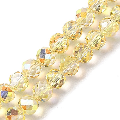 Half Golden Plated Electroplate Beads Strands EGLA-H104-08A-HP01-1