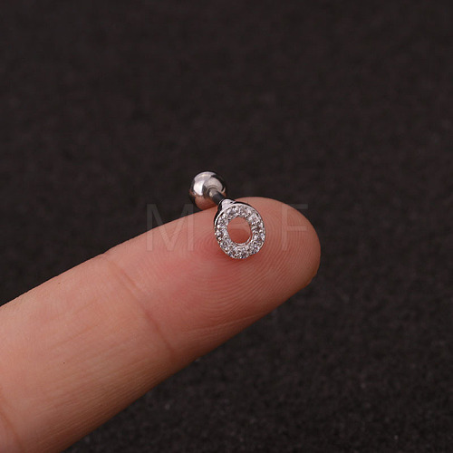 316L Surgical Stainless Steel Micro Pave Clear Cubic Zirconia Cartilage Earrings WG3A850-29-1