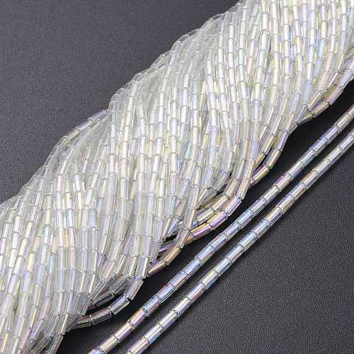 Electroplate Glass Beads Strands EGLA-K014-B-AB01-1