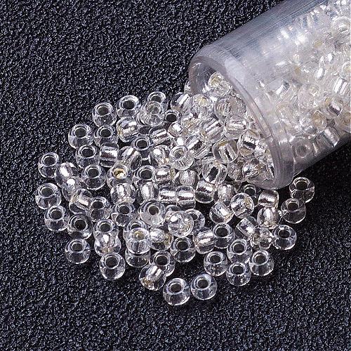 12/0 Grade A Transparent Silver Lined Round Glass Seed Beads X-SEED-A022-F12-34-1