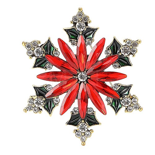 Snowflake Alloy Rhinestone Brooches for Backpack Clothes PW-WGC3E36-04-1