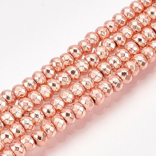 Electroplate Non-magnetic Synthetic Hematite Bead Strands G-Q465-21RG-1