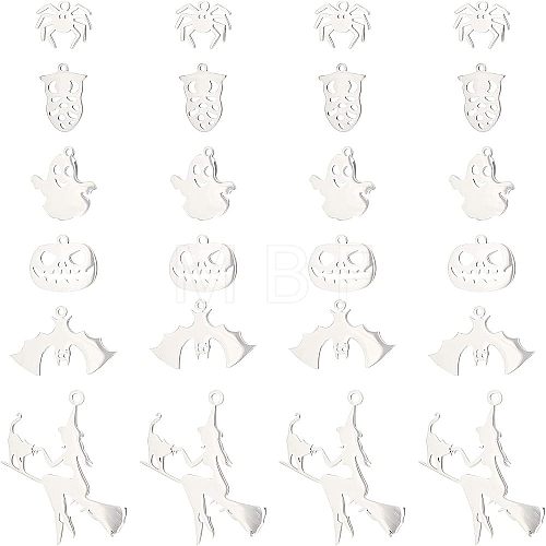 Unicraftale 12Pcs 6 201 & 304 Styles Stainless Steel Pendants STAS-UN0034-14-1